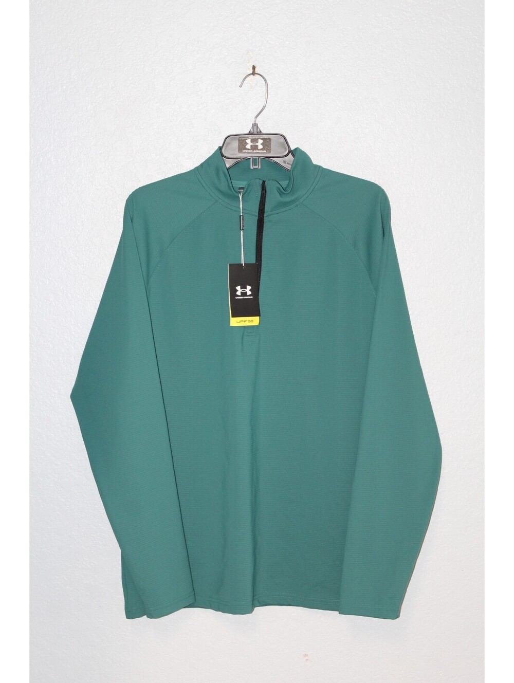NWT Men's Under Armour Golf Fusion Ottoman 1/4 Zip Jacket Top Green LARGE NWT